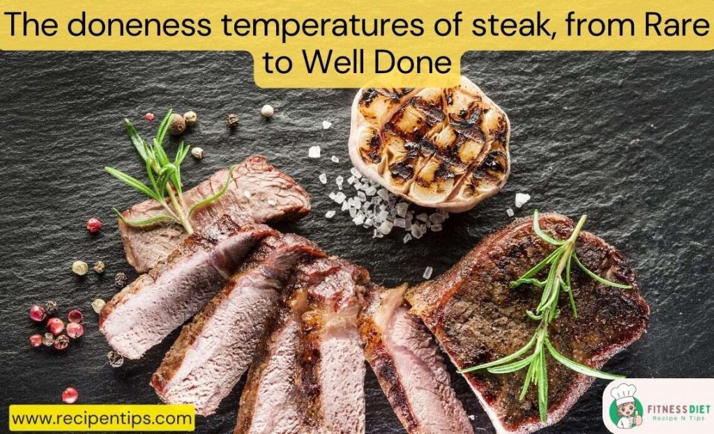 Doneness temperatures of steak