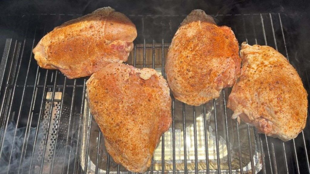 smoking chicken breast,