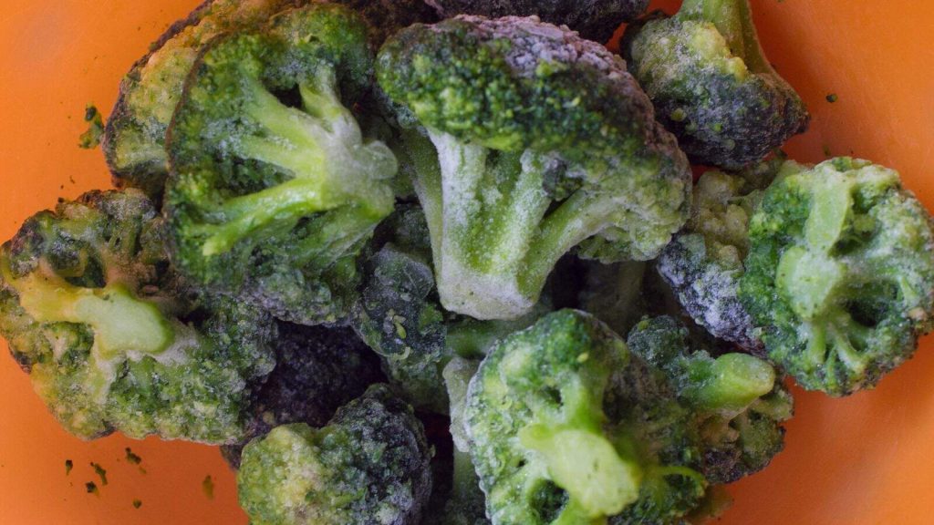 Discolored Frozen Broccoli