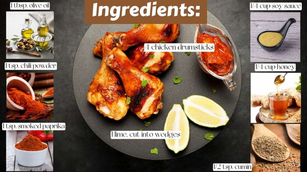 Grilled chicken drumsticks recipe card