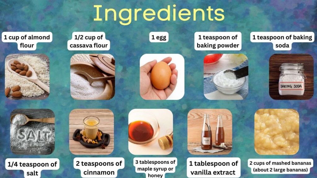 Keto Banana Bread Recipe ingredients