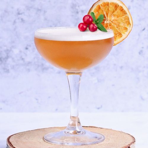 spiced cranberry bourbon sour recipe