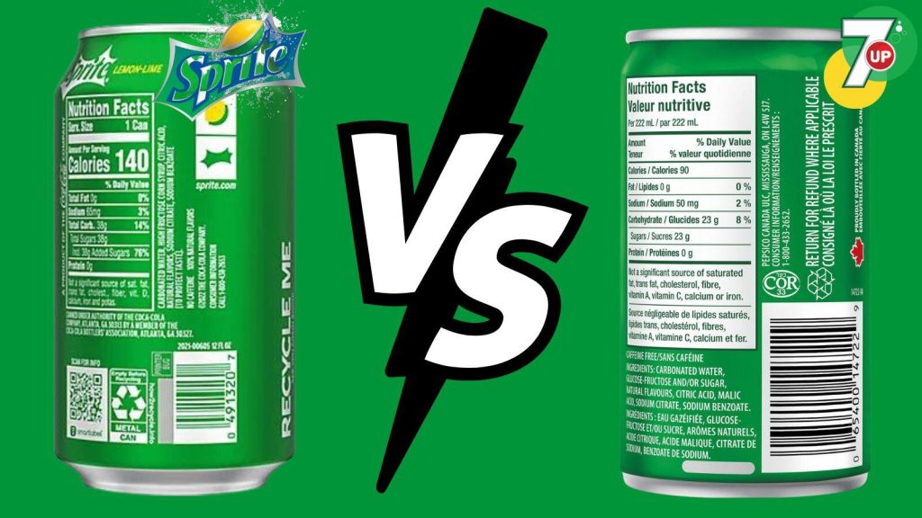 7 UP Vs Sprite nutrition facts