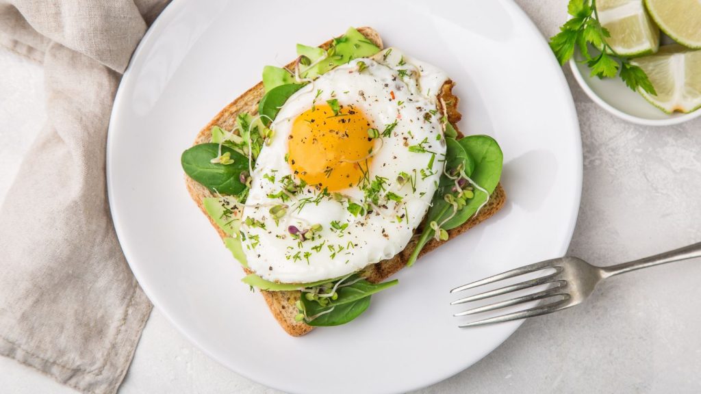 Avocado and egg with toast