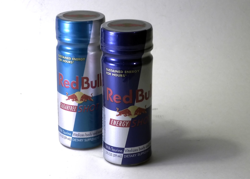 Different shades of red bull