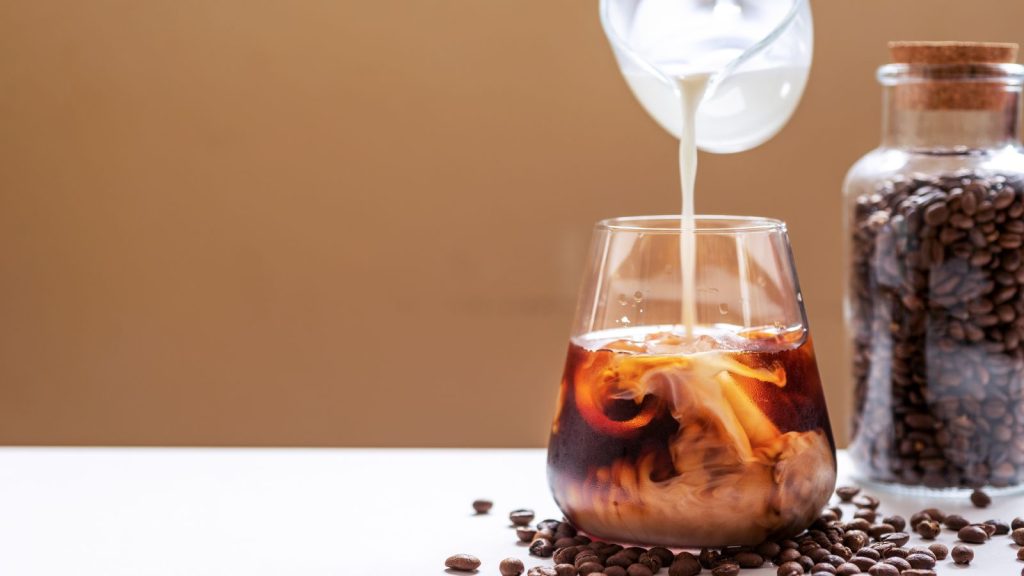 Cold brew coffee with milk